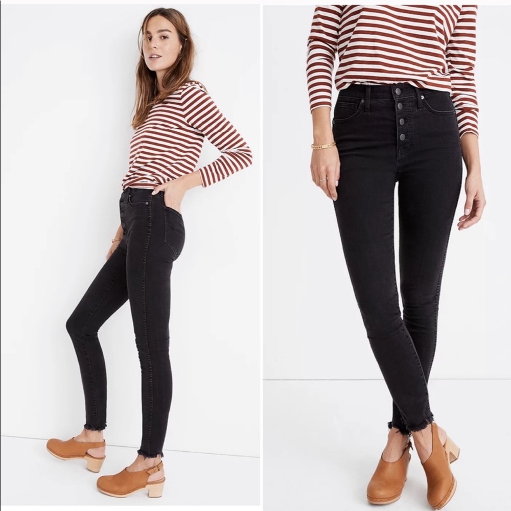 Madewell 10” High Rise Skinny Jeans Exposed Button